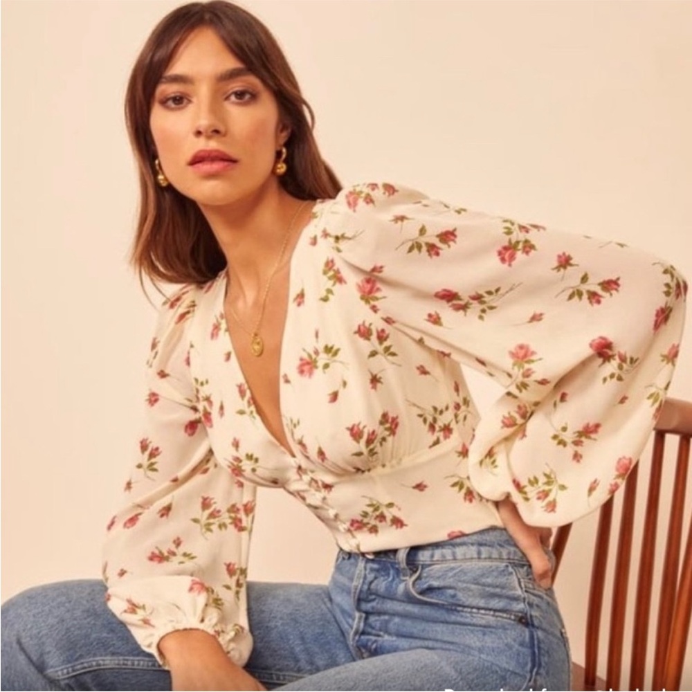 Reformation Santino Top (Long Sleeve Floral Blouse)